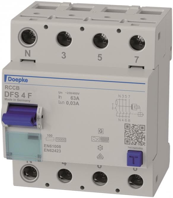 DOEP Fi-Schutzschalter DFS4-063-4/0,03-F Mischfrequenzsens. Typ F 09144820