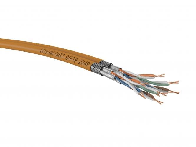 ACOME ACOLAN 1000 S/FTP Cat7 LSOH Orange Duplex 2x(4x2xAWG23/1) FRNC-C Tr500m Cca (Inhalt 500 Stück)