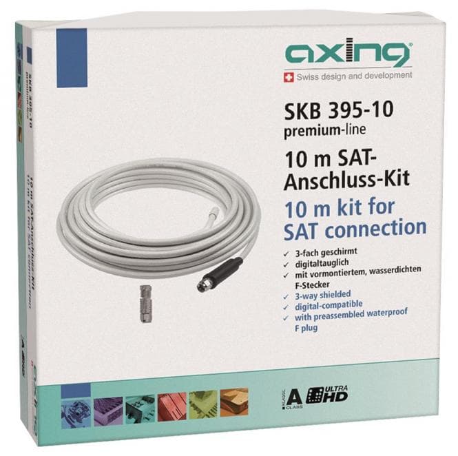 AXING Koaxialkabelset 10m SKB 395-10 Schirmungsmaß 100dB bei 30...1000MHz