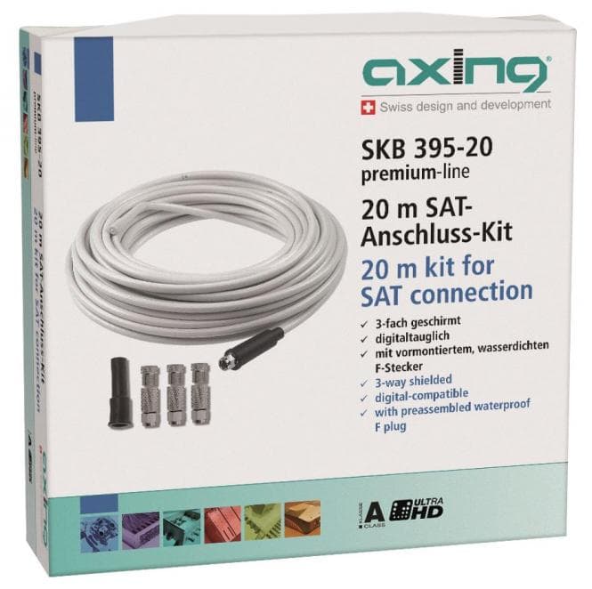 AXING Koaxialkabelset 20m SKB 395-20 Schirmungsmaß 100dB bei 30...1000MHz