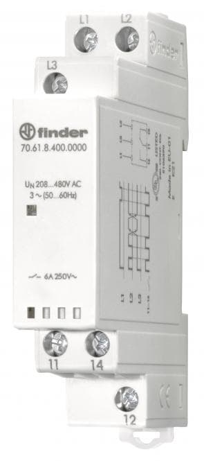 Finder 3-Phasen-Netzüberwachung 70.61.8.400.0000 1W 6A 208-480VAC