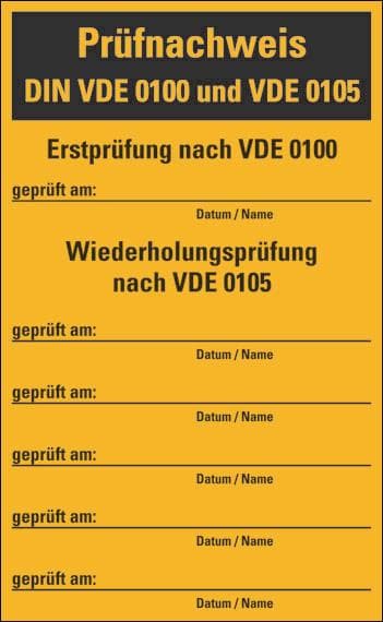HEIN 174553 Prüfplakette HEIN_174553 f.Sicherungs-kästen schwarz/gelb Folie