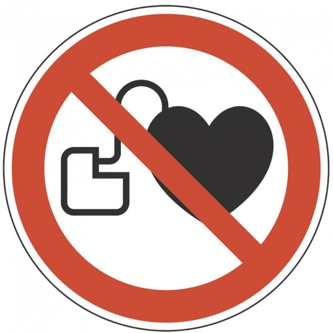 HEIN 30365 Verbotsschild Kein Zutritt f. Personen m.Herzschr.,ASR/ISO,Folie (Inhalt 1 Stück)