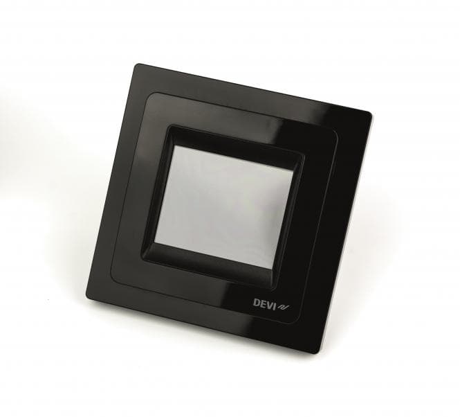 DEVI DEVIreg Touch schwarz 140F1069 UP Uhren-Thermostat 16A, 230V mit Rahmen