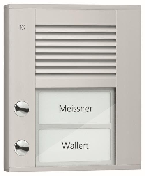 TCS Audio Außenstation PDS PDS02-EN/04 2 Tasten 1-reihig AP silber
