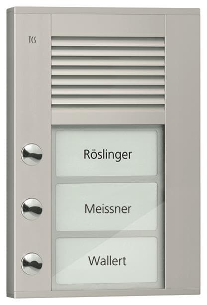 TCS Audio Außenstation PDS PDS03-EN/04 3 Tasten 1-reihig AP silber