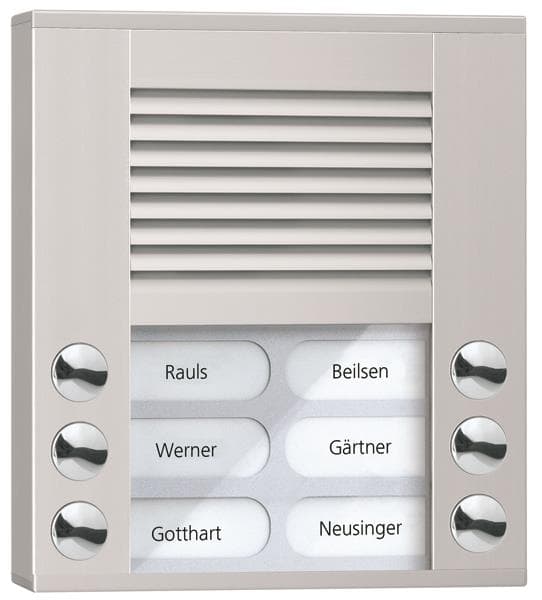 TCS Audio Außenstation PES PES06-EN/04 6 Tasten 2-reihig AP silber