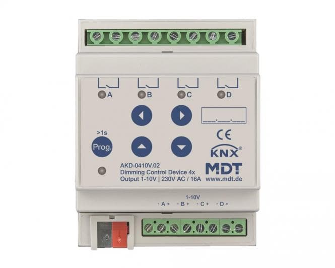 MDT AKD-0410V.02 Dimmaktor 4fach 4TE REG 1-10V m.RGBW