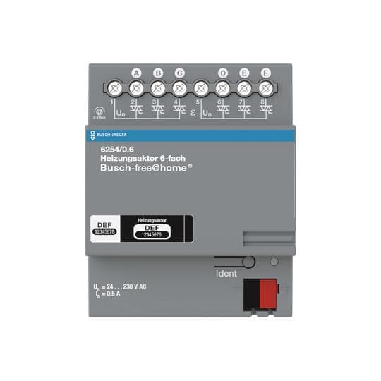 BJ Heizungsaktor 6-fach REG 6254/0.6 Busch-free@home