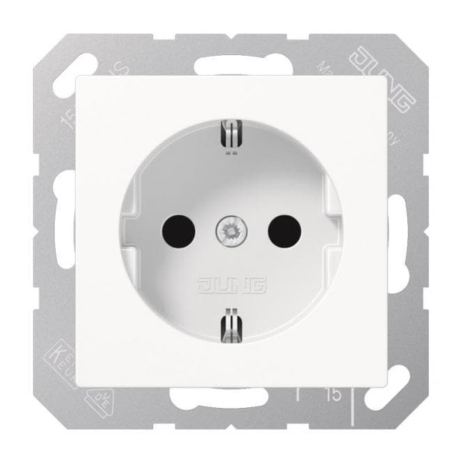 JG SCHUKO Steckd. 16A 250V A1520BFWW Serie A alpinweiß