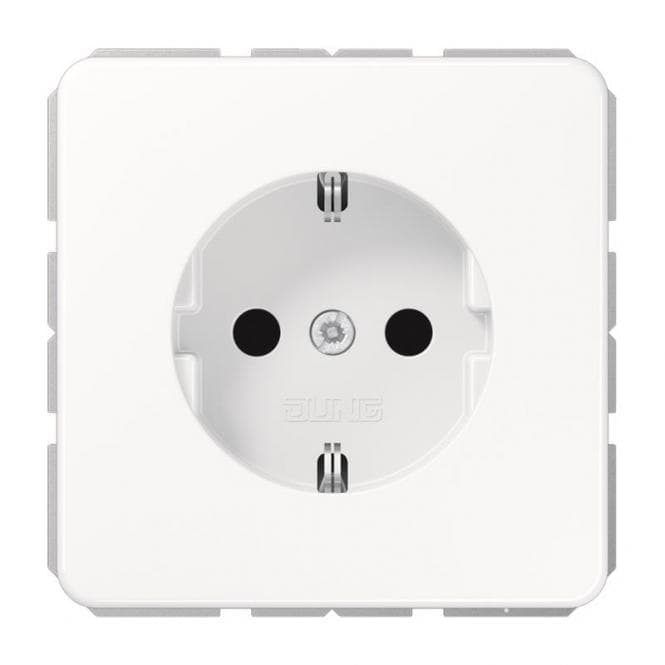 JG SCHUKO Steckdose CD1520KIWW mit erh. Ber.-sch. / alpinweiß