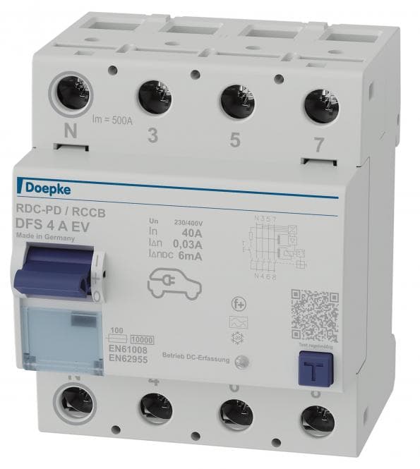 DOEP FI-Schalter DFS4 040-4/0,03-A EV 4x40A-0,03A Typ A E-Mobilität