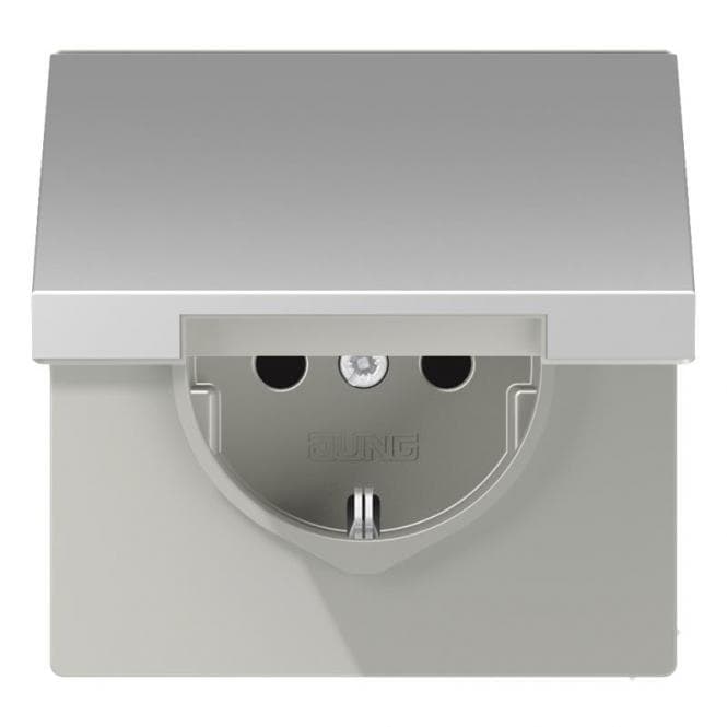 JG SCHUKO Steckdose m.Klappd. AL1520KL 16A 250V LS aluminium