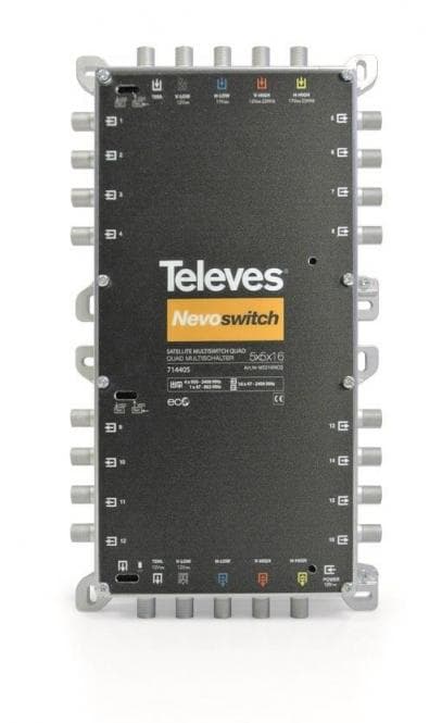Televes Multischalter 5in16 MS516NCQ Guss- NEVO 714405 mit Netzteil