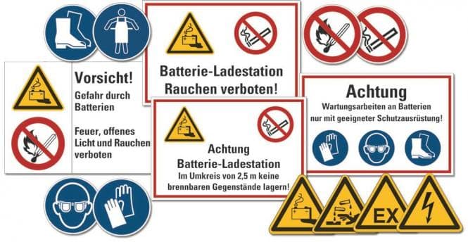 HEIN 185082 Kennzeichnungs-Set Batterie-Ladestation BGI 5017/DGUV (Inhalt 1 Stück)