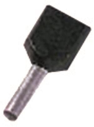 Intercable ICIAE1512Z Zwillings- aderendhülse 2x1,5qmm 12mm schwarz (Inhalt 100 Stück)