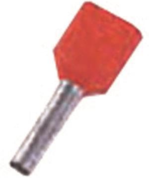 Intercable ICIAE110Z Zwillings- aderendhülse 2x1qmm 10mm verzinnt rot (Inhalt 100 Stück)