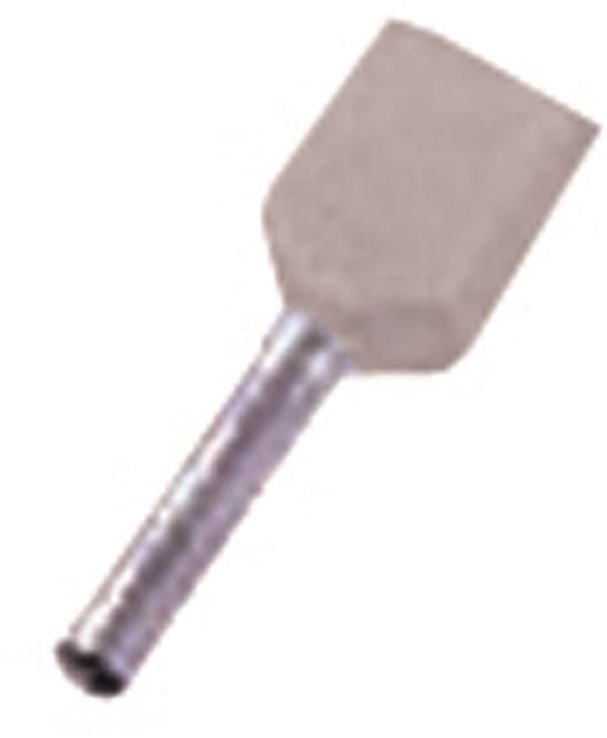 Intercable ICIAE412Z Zwillings- aderendhülse 2x4qmm 12mm verzinnt grau (Inhalt 100 Stück)