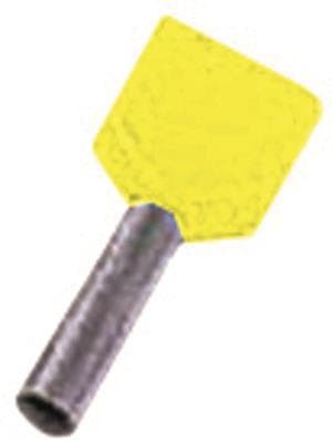 Intercable ICIAE614Z Zwillings- aderendhülse 2x6qmm 14mm verzinnt gelb (Inhalt 100 Stück)