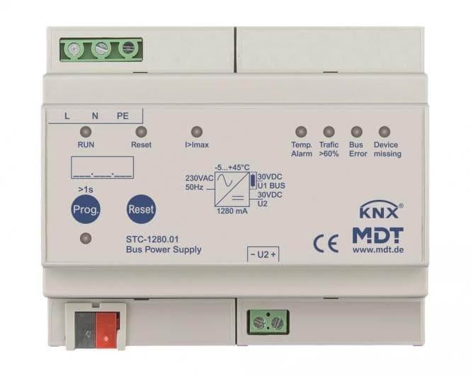MDT STC-1280.01 Busspannungsversorgung 1280mA 6TE REG m.Diagnosefunktion