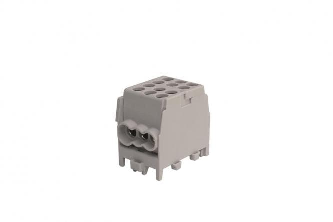 Pollmann Hauptleitungsabzweigklemme grau 25/16mm² 1-pol 2Ein/4Aus 2080168 (Inhalt 3 Stück)