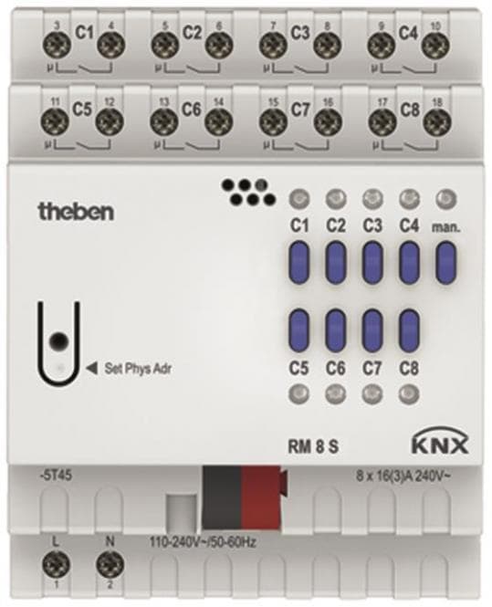 THEB KNX Schaltaktor RM 8 S KNX 8-fach