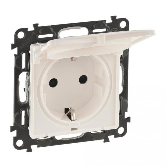 Legrand 753117 Schuko Steckdose Klappd. m.erh.Ber.schutz Valena Life ultraweiß