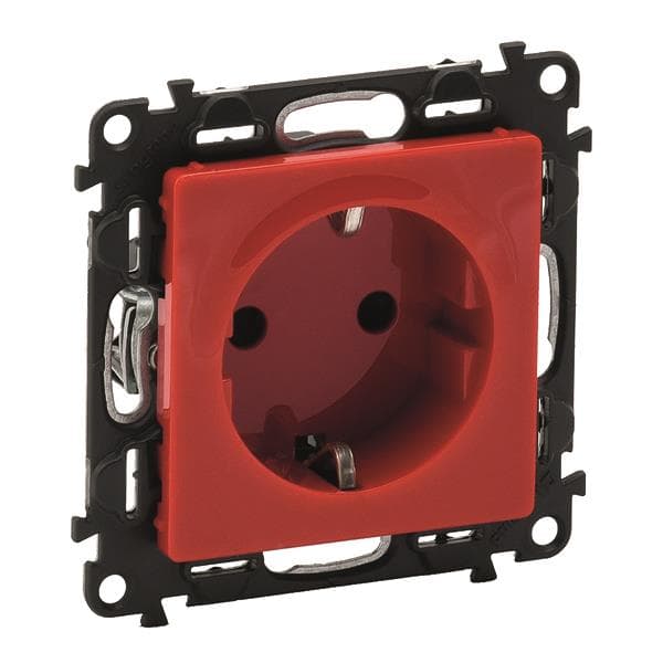Legrand 753129 Schuko Steckdose m.erh.Berührungsschutz Valena Life rot