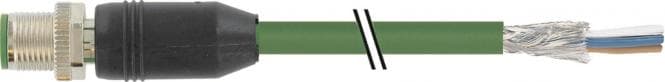 Murrelektronik M12 St 7700-14541-S7V0500 0° D-kod. fr.Ltg TPE SF/UTP C5e gn 5m