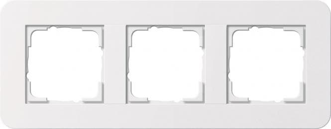 GIRA 0213410 Abdeckrahmen 3fach E3 Reinweiß/Reinweiß glänzend Soft-Touch