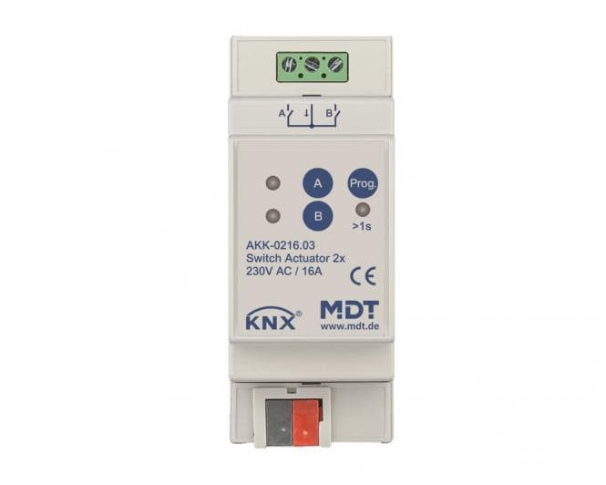 MDT AKK-0216.03 Schaltaktor 2fach 2TE REG 16A 70 10EVG 230VAC Kompakt