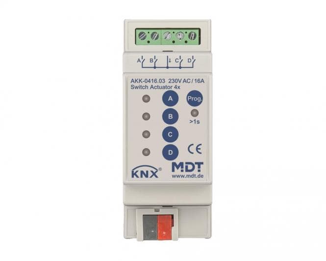 MDT AKK-0416.03 Schaltaktor 4fach 2TE REG 16A 70 10EVG 230VAC Kompakt