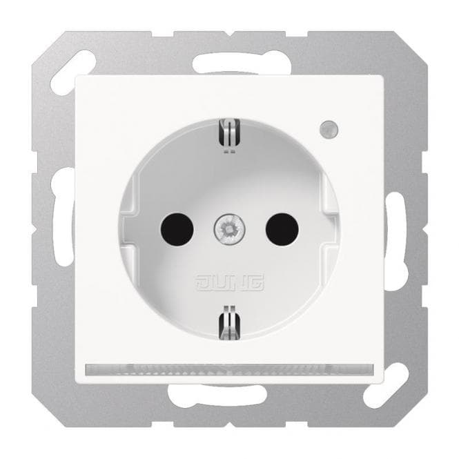 Jung SCHUKO-Steckdose A1520-OWWLNW m.LED-Licht alpinweiß