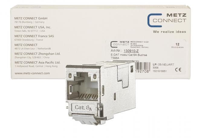 Metz E-DATmodul Cat.6A Buchse 130910-Z Umverpackung a 12 Stk (Inhalt 12 Stück)