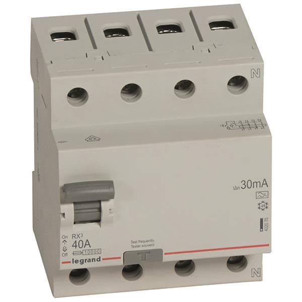 Legrand 402075 RX3 Fi-Schalter 40A 4-polig 30mA Typ A 400VAC 4TE