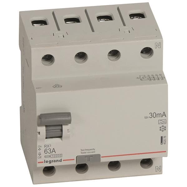 Legrand 402076 RX3 Fi-Schalter 63A 4-polig 30mA Typ A 400VAC 4TE