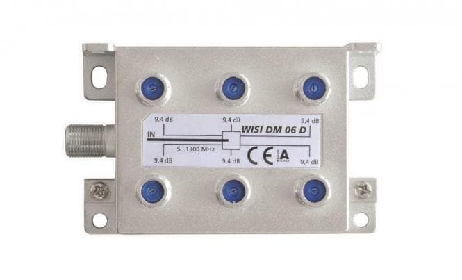 WISI Verteiler 6-fach DM06D 5-1300MHz 9,4dB Klasse A (+10dB)