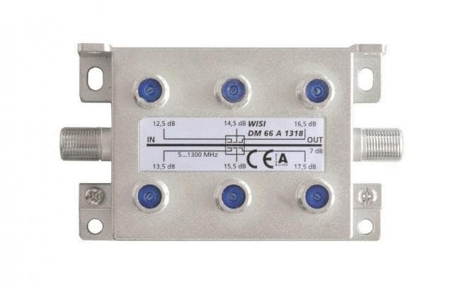 WISI 6-fach Abzweiger DM66A1318 5-1300MHz 12,5-17,5dB Klasse A (+10dB)