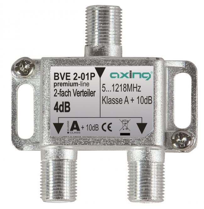 AXING 2fach Verteiler BVE 2-01P 5-1218MHz brummentkoppelt Kl.A+ Vodafone