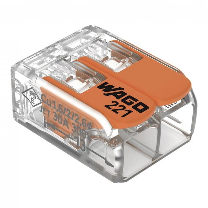 WAGO 221-612 COMPACT-Verbindungsklemme, für alle Leiterarten,max. 6 mm² (Inhalt 50 Stück)
