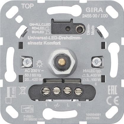GIRA 245500 S3000 Uni-LED-Drehdimm- einsatz Komfort Einsatz