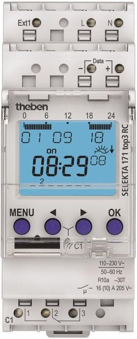 THEB Zeitschaltuhr digital SEL171top3RC Astro 24H/7T mit Gangreserve 2TE 1K 84SP