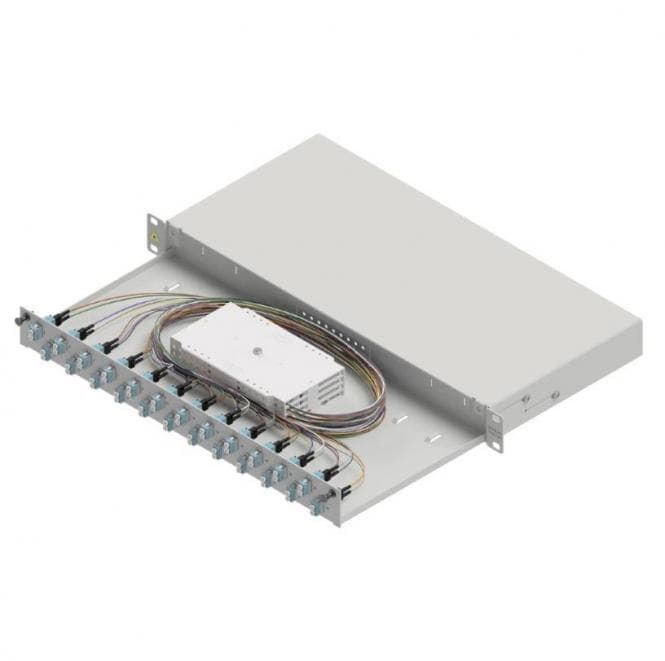 ZVK LWL-Spleißgehäuse Basic LSB1C333 1HE 24x LC-Duplex Standard OM3 ausziehb.