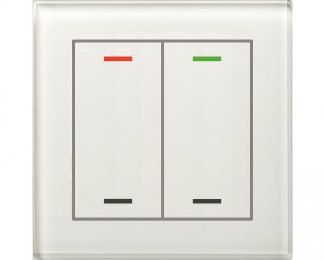 MDT BE-GTL20W.01 Glastaster II Light 2fach RGB-W Weiß Neutral