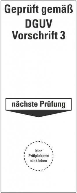 HEIN 178610 Grundplakette Geprüft gemäß DGUV Vorschrift 3,Folie,selbstkl. (Inhalt 1 Stück)