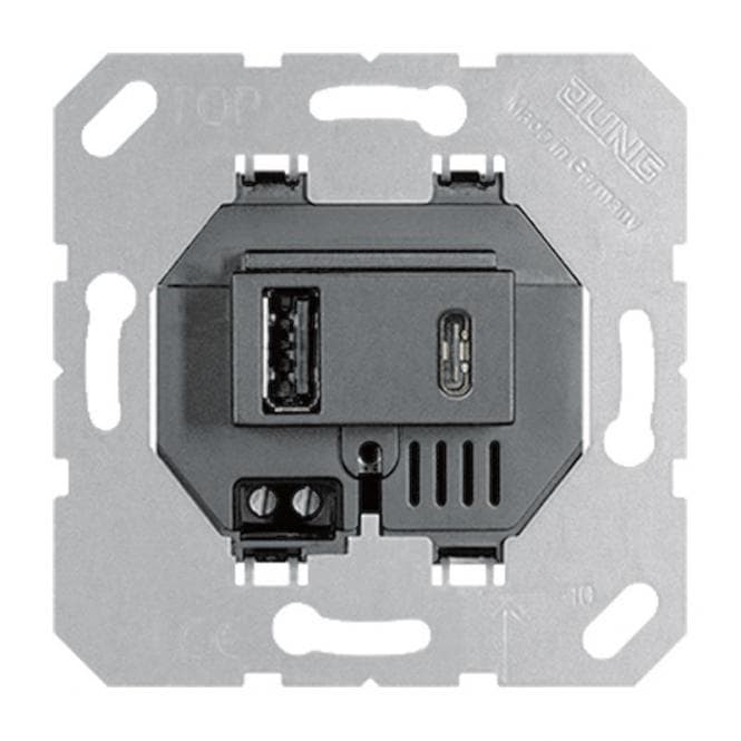 Jung USB-Ladegerät USB15CASW schwarz