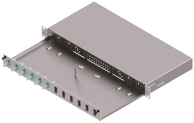 EasyLan LWL Verteilerfeld Basic LSB0A223 Grade C 1HE/12P 6xLC-Duplex OM3 RAL7035