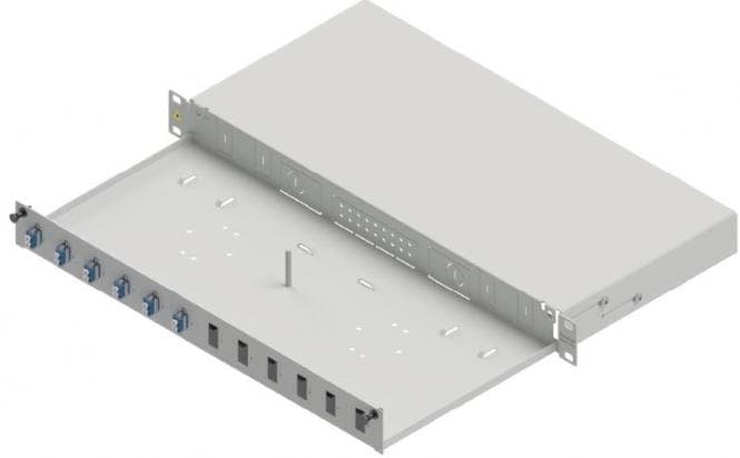 EasyLan LWL Verteilerfeld Basic LSB0A225 Grade C 1HE/12P 6xLC-Duplex OS2 RAL7035