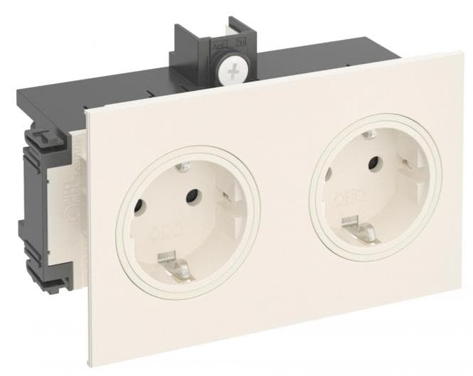 OBO BRK 2STD rws Steckdose SIGNA IN 2f RAL9010 140x82x71 rws RAL9010 6121014