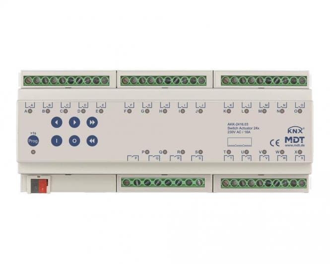 MDT Schaltaktor 24-fach 12TE REG 16A 230VAC Kompakt 70 F 10EVG AKK-2416.03